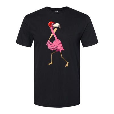 Flamingo Baseball Flamingo Playing Baseball Flamingo Softstyle CVC T-Shirt