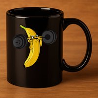 Fitness Banana 11oz C Handle Ceramic Mug
