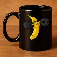 Fitness Banana 11oz C Handle Ceramic Mug