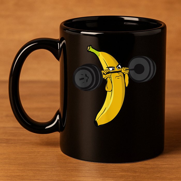 Fitness Banana 11oz C Handle Ceramic Mug