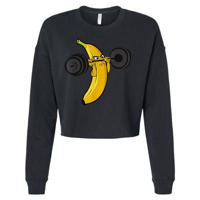 Fitness Banana Cropped Pullover Crew