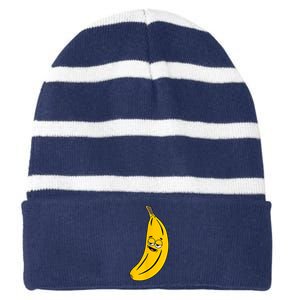 Funny Banana Striped Beanie with Solid Band