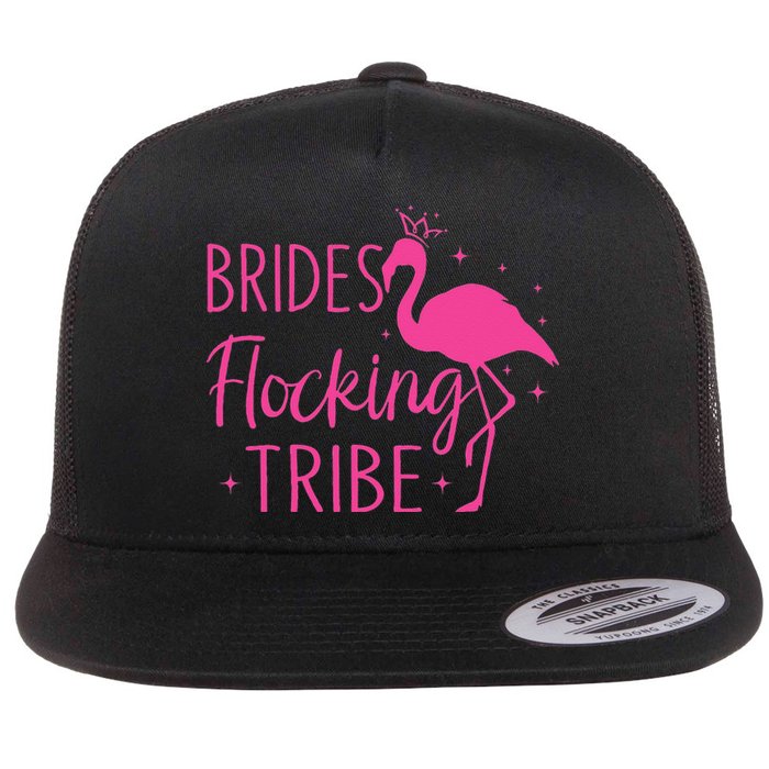 Flamingo Brides Flocking Tribe Funny Pink Bird Lovers Flat Bill Trucker Hat