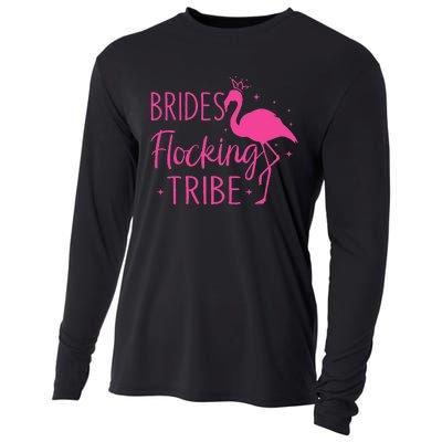 Flamingo Brides Flocking Tribe Funny Pink Bird Lovers Cooling Performance Long Sleeve Crew