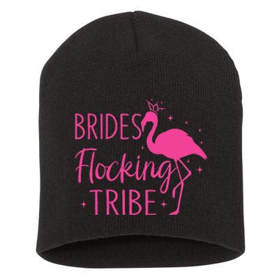 Flamingo Brides Flocking Tribe Funny Pink Bird Lovers Short Acrylic Beanie