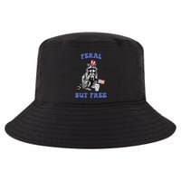 Feral But Free Funny 4th Of July Raccoon Independence Day Cool Comfort Performance Bucket Hat