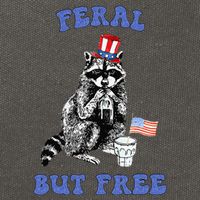 Feral But Free Funny 4th Of July Raccoon Independence Day Cotton Canvas Backpack