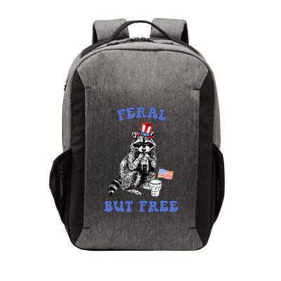 Feral But Free Funny 4th Of July Raccoon Independence Day Vector Backpack