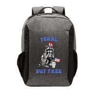 Feral But Free Funny 4th Of July Raccoon Independence Day Vector Backpack