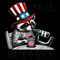 Feral But Free Patriotic Raccoon Funny Usa 16 in Basic Backpack