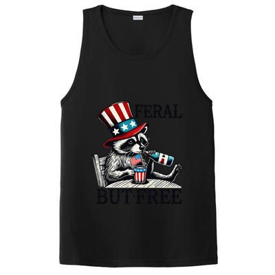 Feral But Free Patriotic Raccoon Funny Usa PosiCharge Competitor Tank