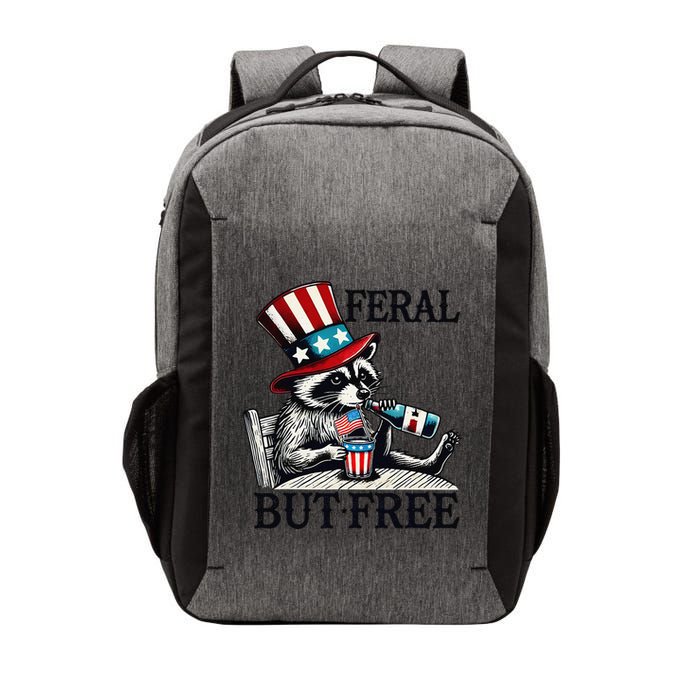 Feral But Free Patriotic Raccoon Funny Usa Vector Backpack