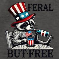 Feral But Free Patriotic Raccoon Funny Usa Vector Backpack