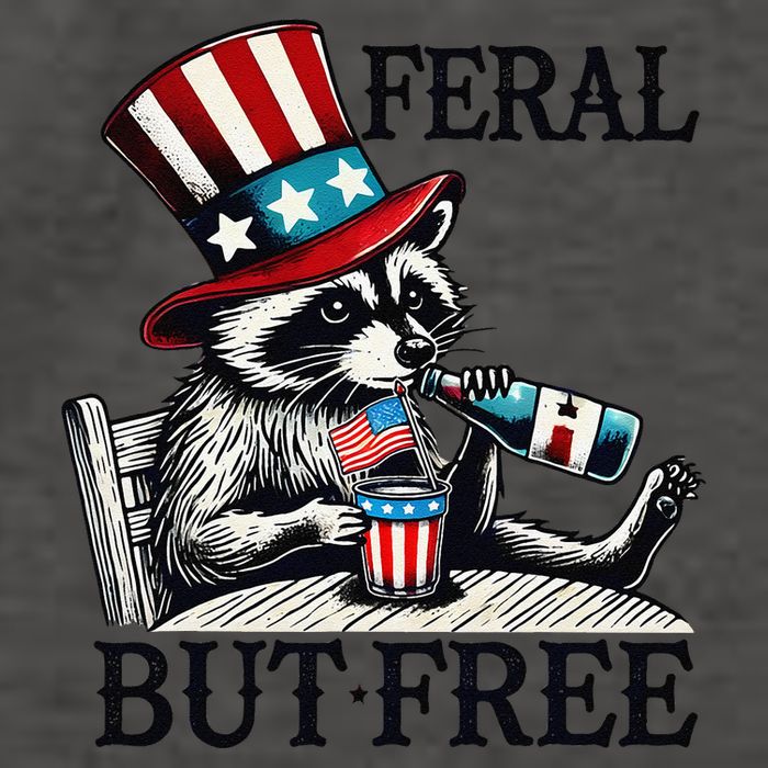 Feral But Free Patriotic Raccoon Funny Usa Vector Backpack