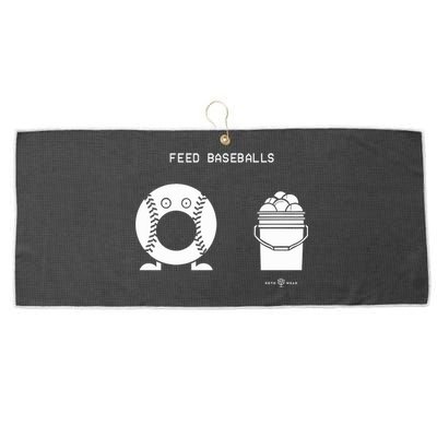 Feed Baseballs Large Microfiber Waffle Golf Towel