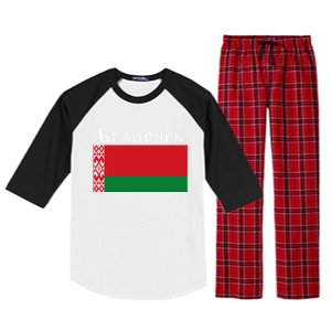 Flag Belarus Freedom Liberty Country Design Gift Raglan Sleeve Pajama Set