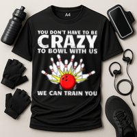 Funny Bowling For Women Bowler Team Bowling Target Spare Cooling Performance Crew T-Shirt