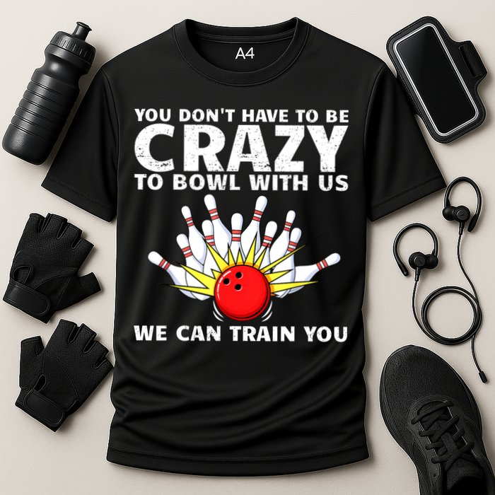 Funny Bowling For Women Bowler Team Bowling Target Spare Cooling Performance Crew T-Shirt