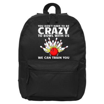 Funny Bowling For Women Bowler Team Bowling Target Spare 16 in Basic Backpack