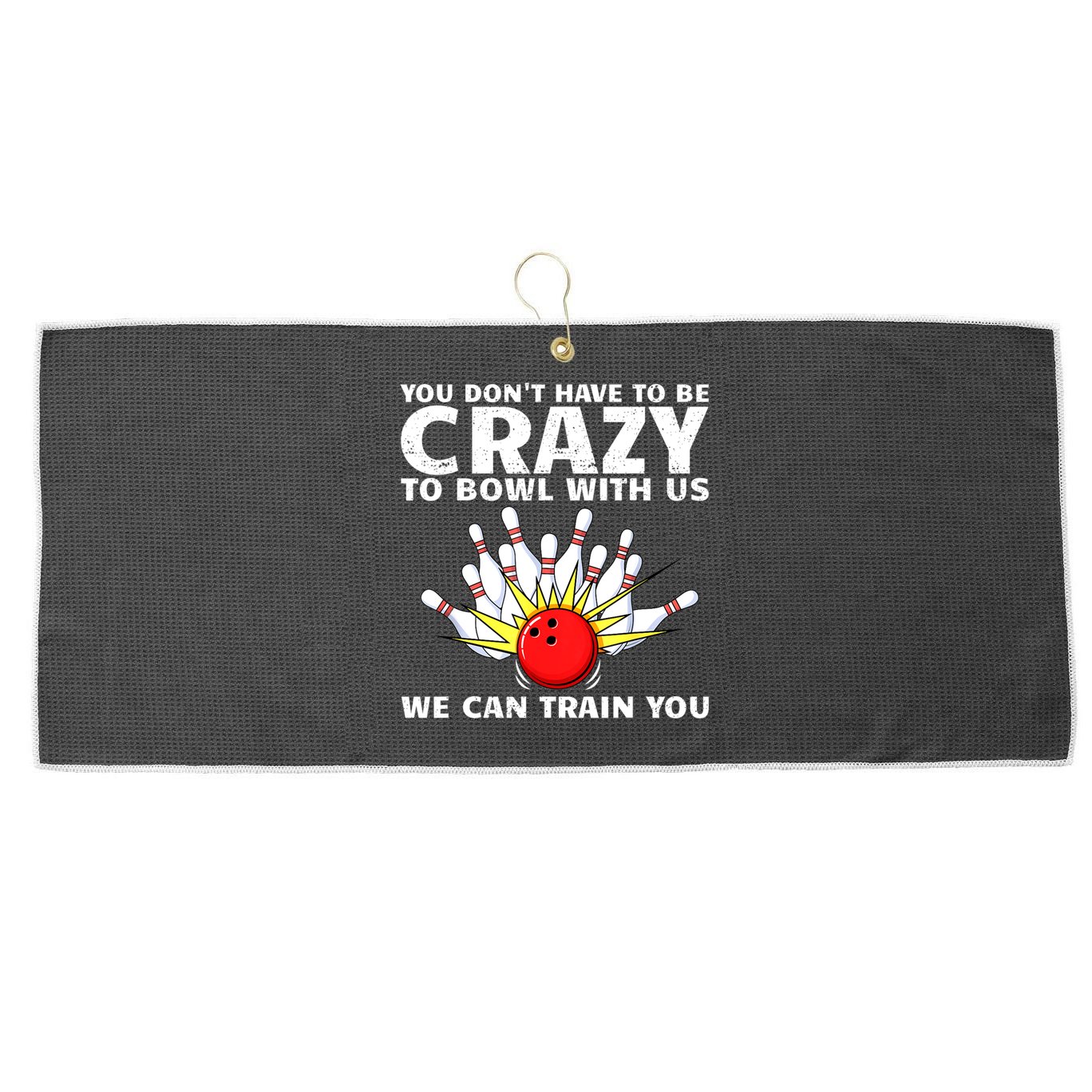 Funny Bowling For Women Bowler Team Bowling Target Spare Large Microfiber Waffle Golf Towel