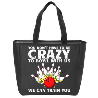 Funny Bowling For Women Bowler Team Bowling Target Spare Zip Tote Bag