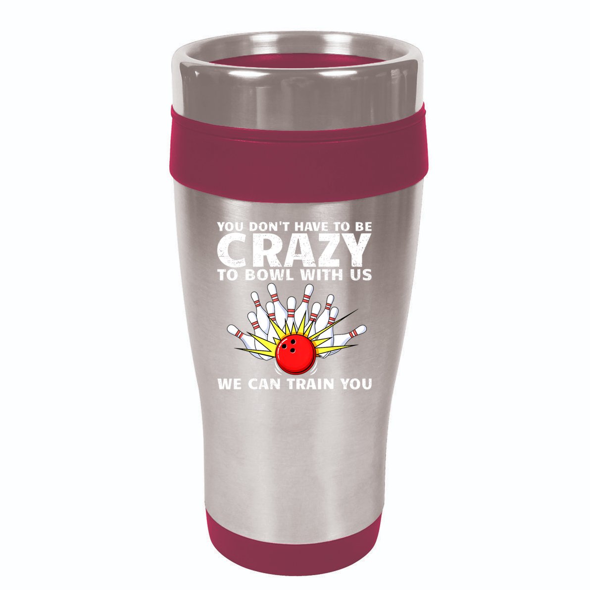 Funny Bowling For Women Bowler Team Bowling Target Spare 16oz Travel Tumbler