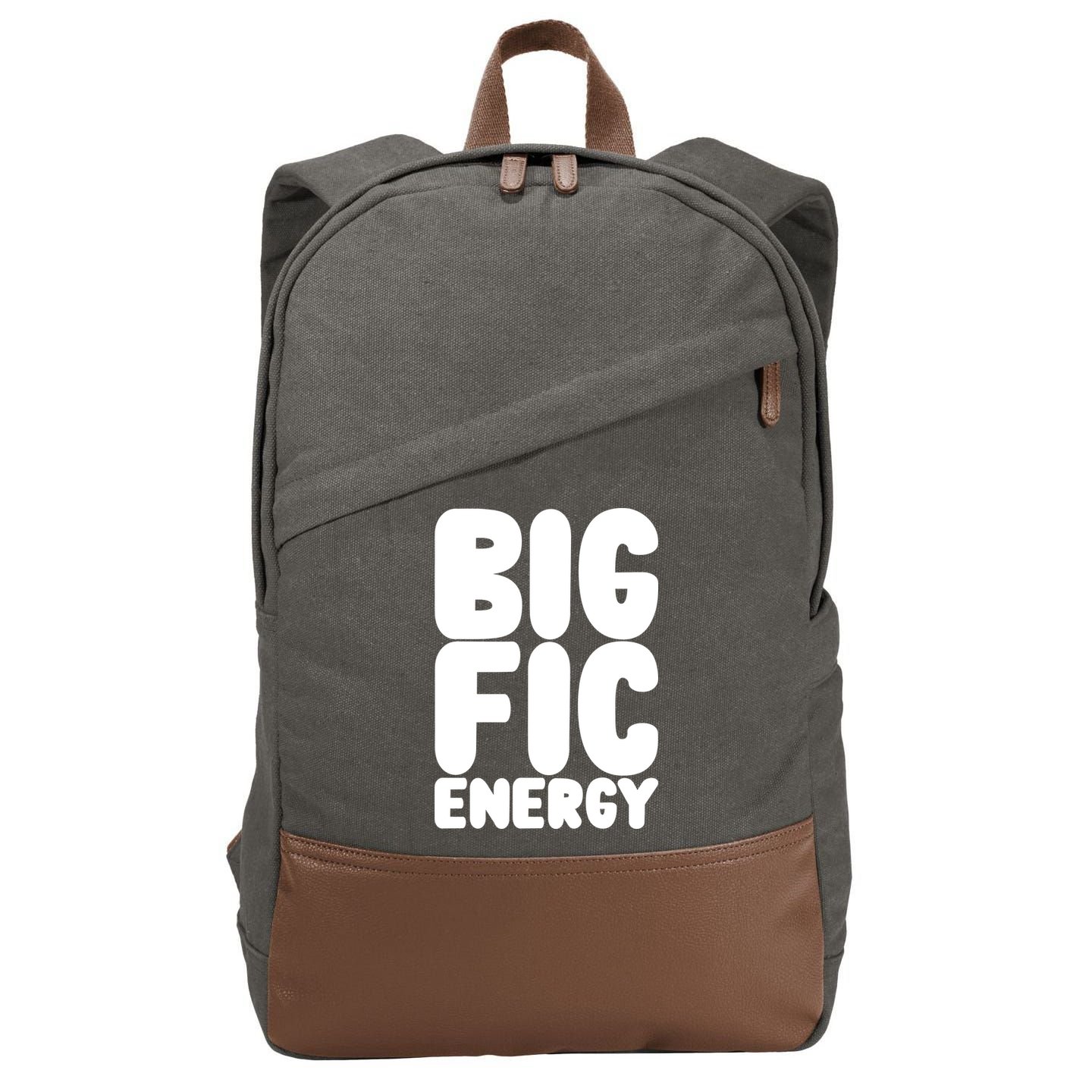 Funny Big Fic Energy Cotton Canvas Backpack