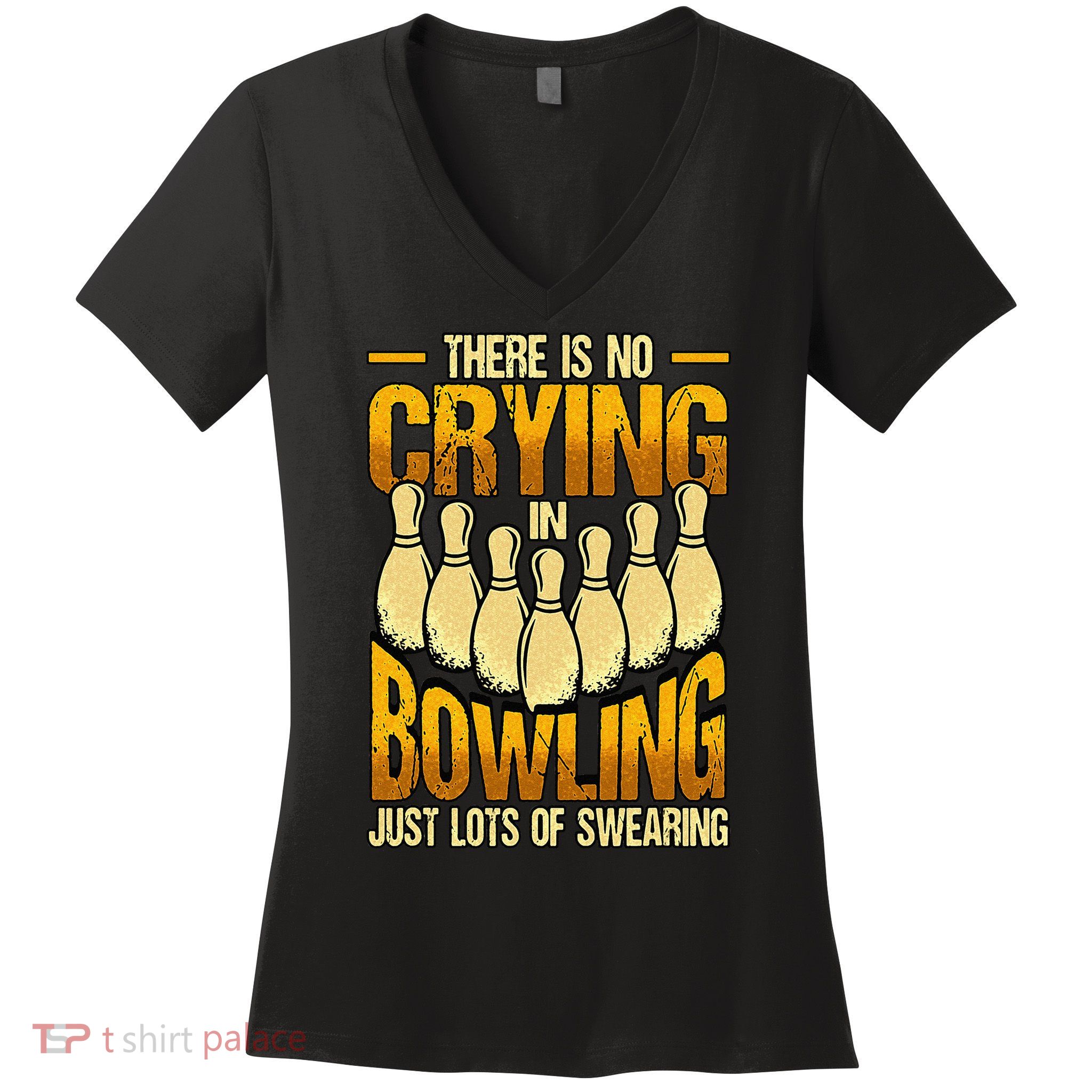 Funny Bowling Women's V-Neck T-Shirt