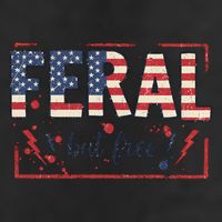 Feral but free america flag 7 Panel Mesh Trucker Snapback Hat