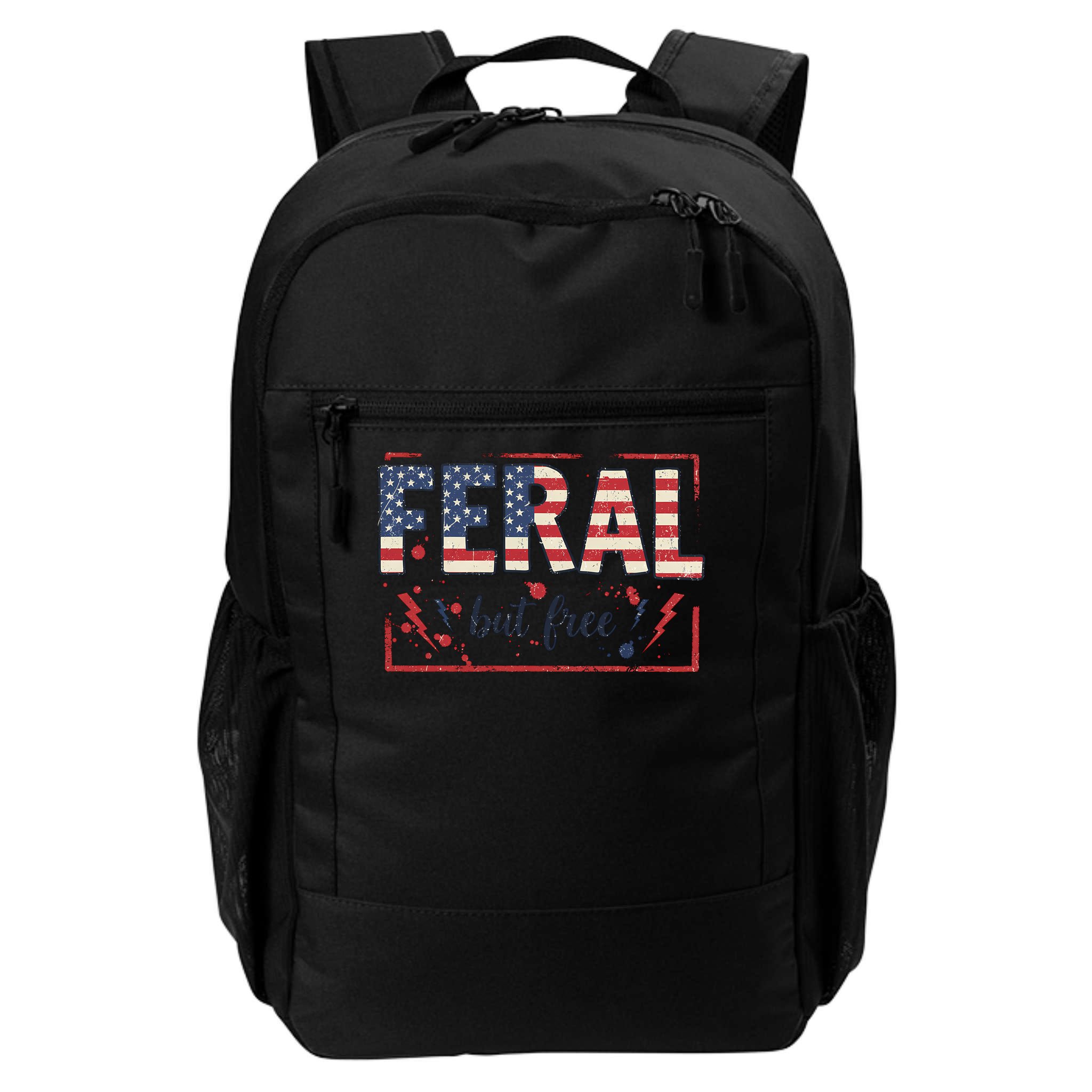Feral but free america flag Backpack