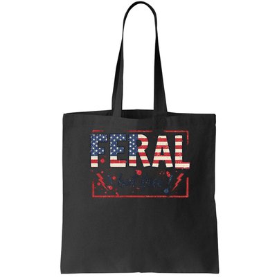 Feral but free america flag Bag