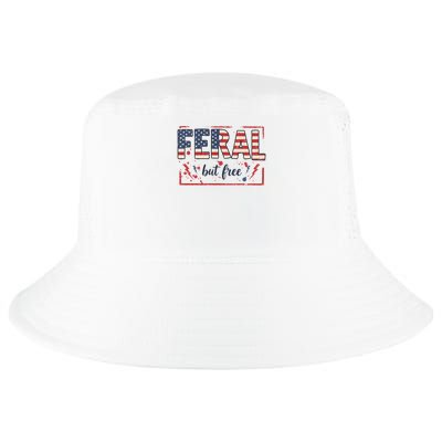 Feral but free america flag Cool Comfort Performance Bucket Hat