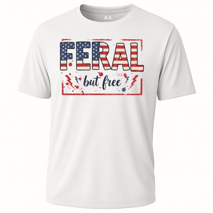 Feral but free america flag Cooling Performance Crew T-Shirt