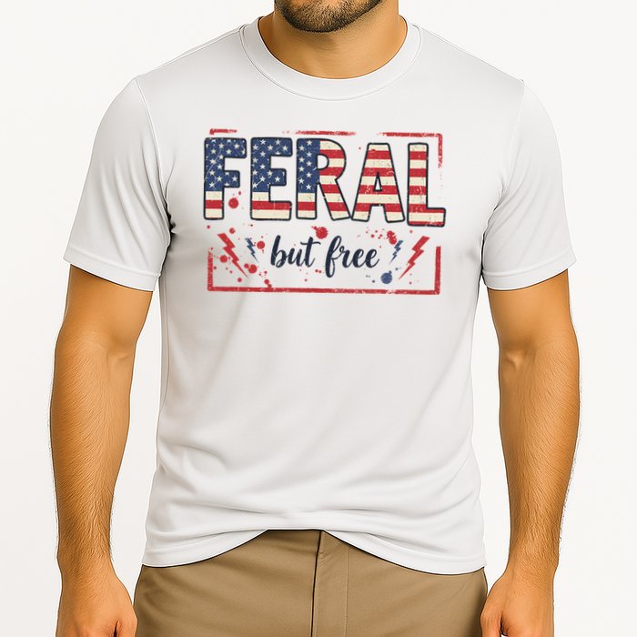 Feral but free america flag Cooling Performance Crew T-Shirt