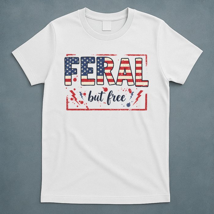 Feral but free america flag T-Shirt