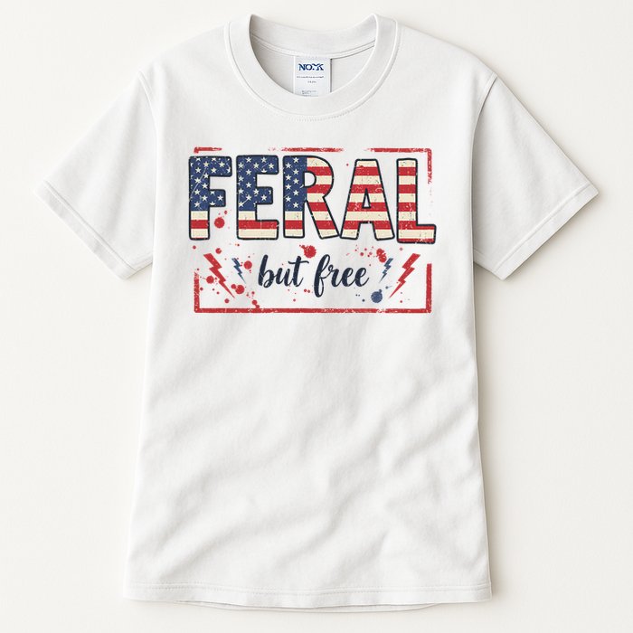 Feral but free america flag Tall T-Shirt