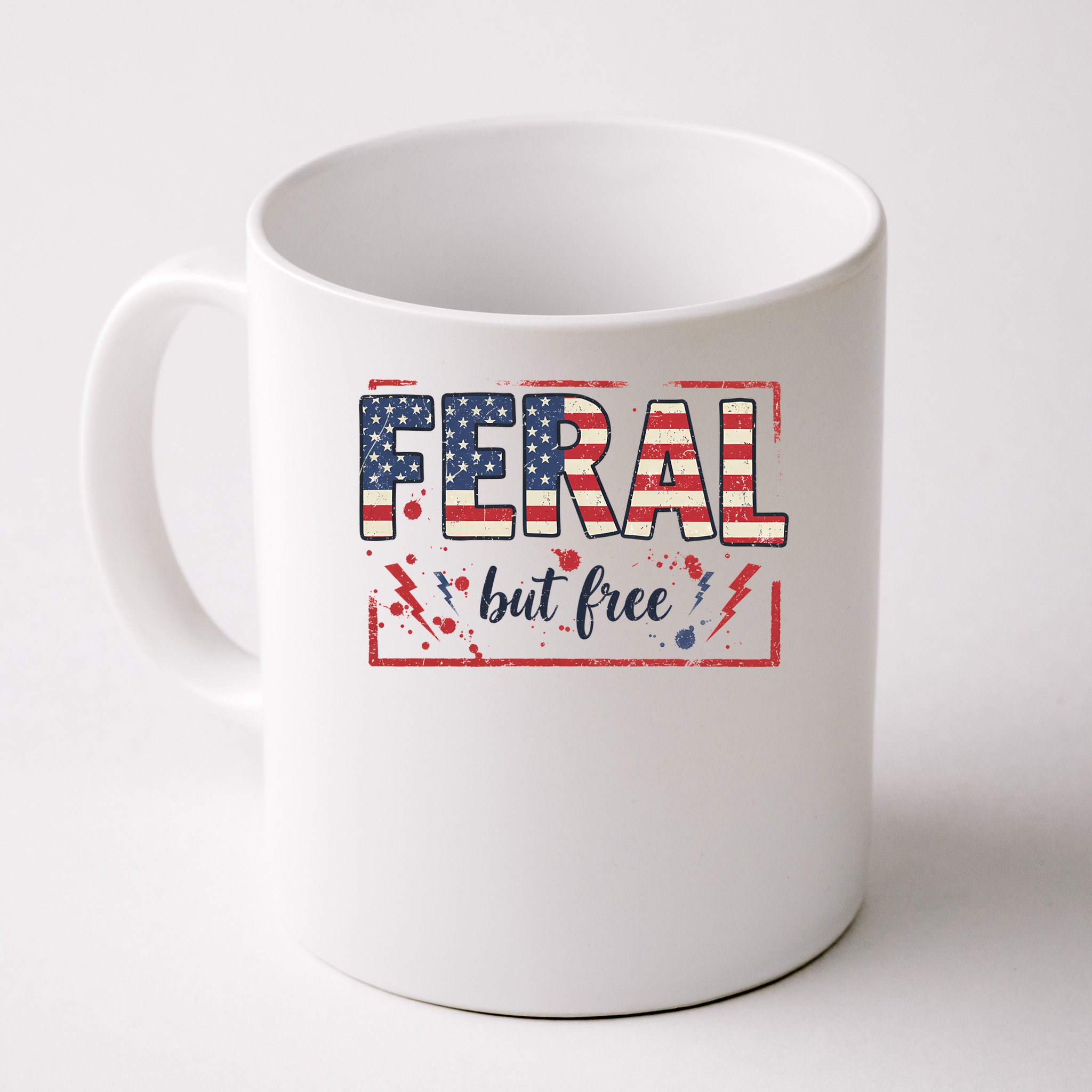 Feral but free america flag Mug