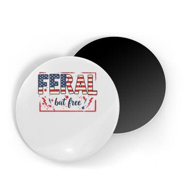 Feral but free america flag Magnet
