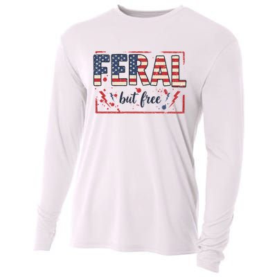 Feral but free america flag Cooling Performance Long Sleeve Crew