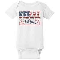 Feral but free america flag Baby Bodysuit