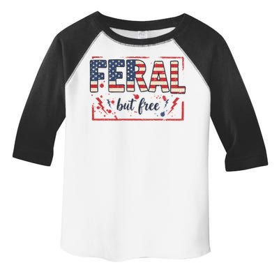 Feral but free america flag Toddler Fine Jersey T-Shirt