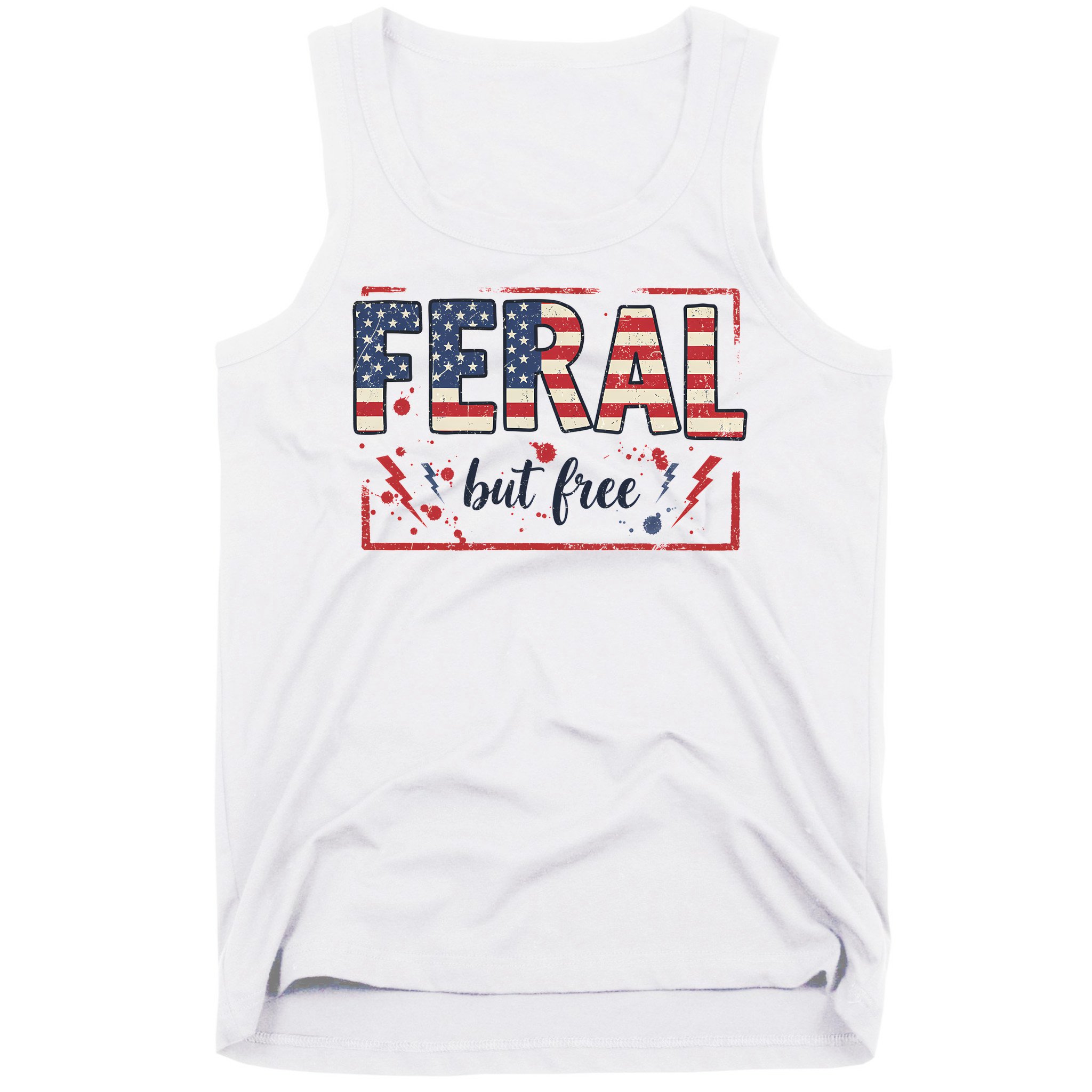 Feral but free america flag Tank Top