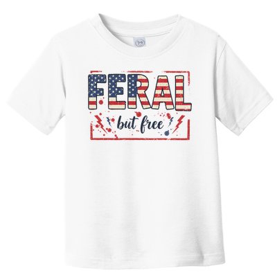 Feral but free america flag Toddler T-Shirt