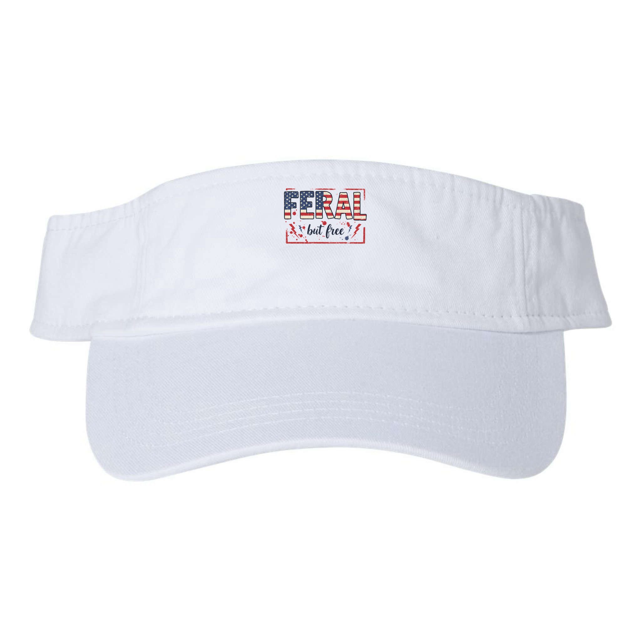 Feral but free america flag Visor