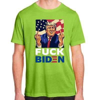 Fuck Biden Funny Trump Middle Finger Adult ChromaSoft Performance T-Shirt