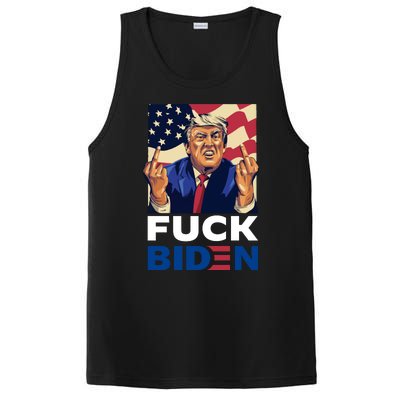 Fuck Biden Funny Trump Middle Finger PosiCharge Competitor Tank