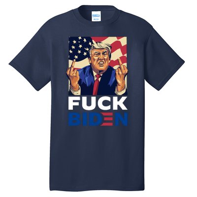 Fuck Biden Funny Trump Middle Finger Tall T-Shirt