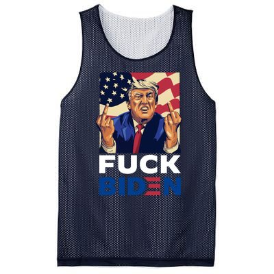 Fuck Biden Funny Trump Middle Finger Mesh Reversible Basketball Jersey Tank