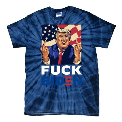 Fuck Biden Funny Trump Middle Finger Tie-Dye T-Shirt