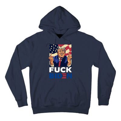 Fuck Biden Funny Trump Middle Finger Tall Hoodie